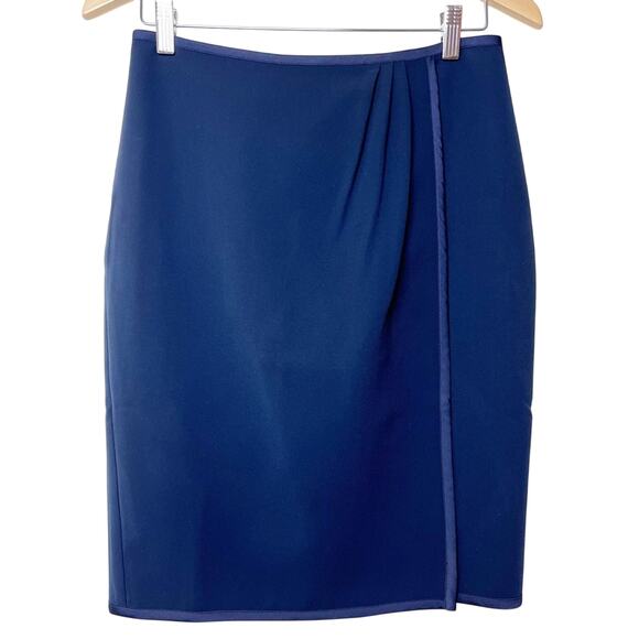Ann Taylor Petite Faux Wrap Navy Pencil Skirt Women’s Size 4P NWT - Picture 1 of 8